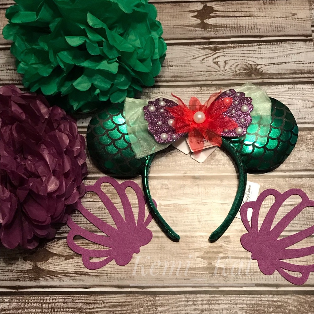 ❤️💚💜 NWT Disney Minnie Ears Ariel  💜💚❤️